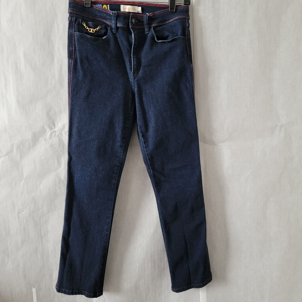 Tory Burch Toi Et Moi Blue Stretch Jeans Women's Size 27